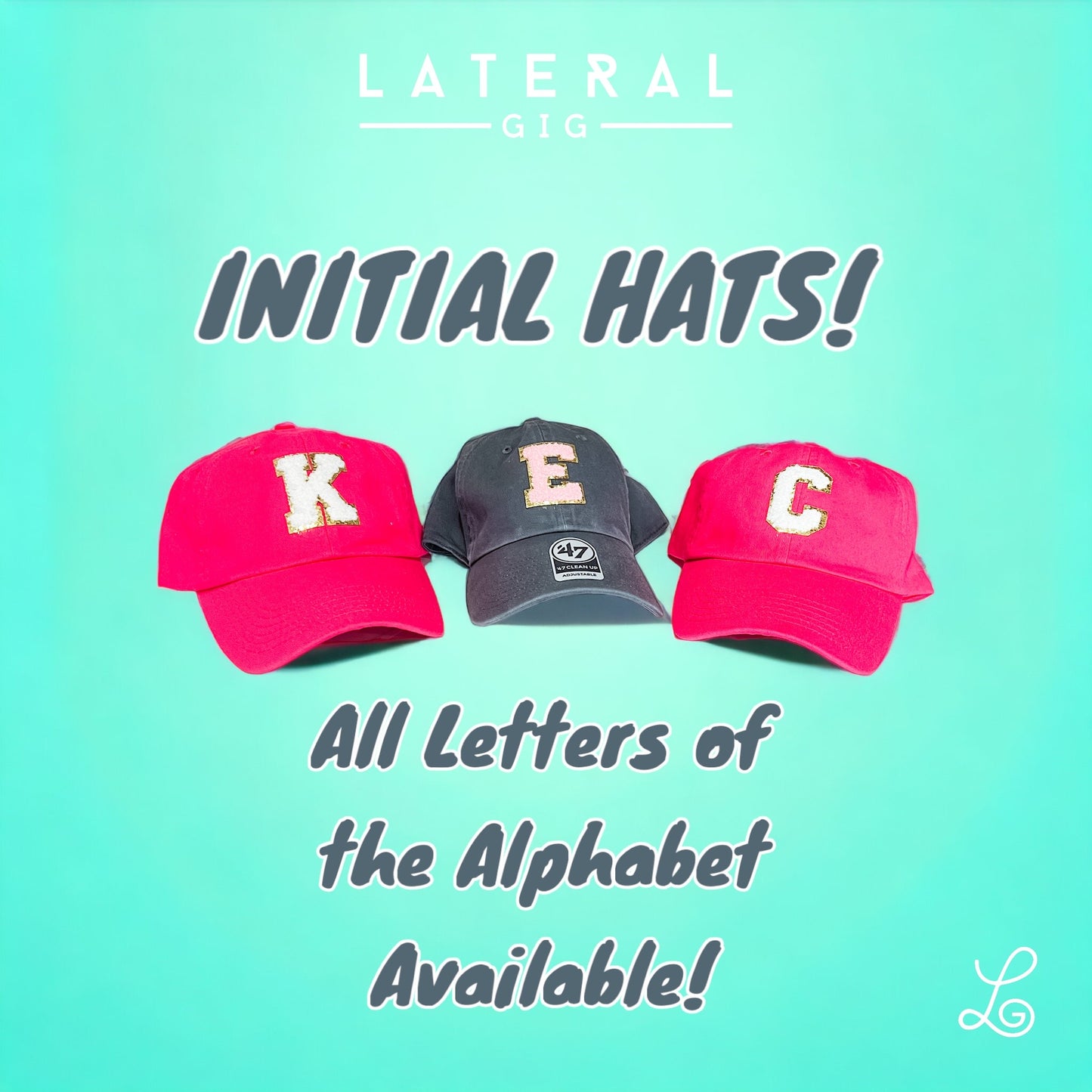 Light Pink Initial Hats
